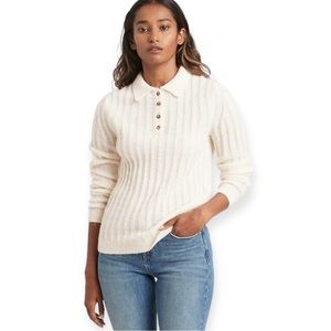 Banana Republic Heritage Cream Sweater Polo Wool Alpaca